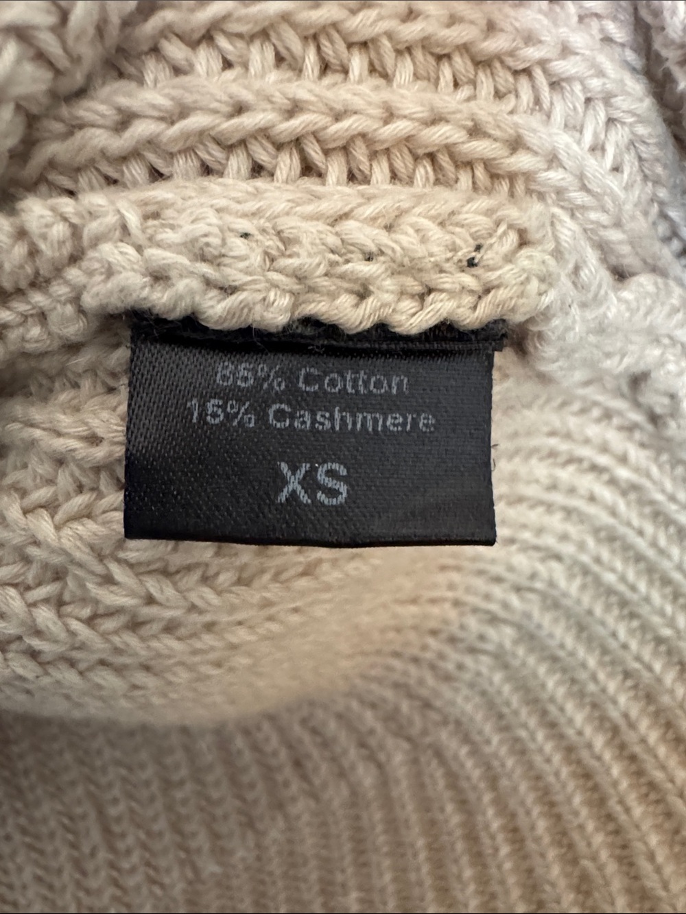 Jenni Kayne Cotton Cashmere Fisherman Crewneck Sweater XS Oatmeal - Picture 6 of 6